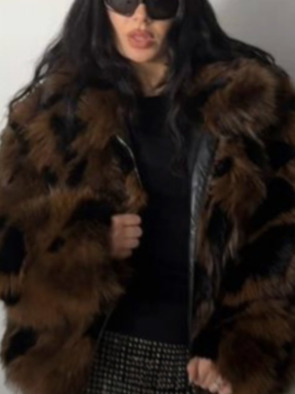 H&M Fur Zip-Up Jacket